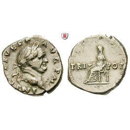 Römische Kaiserzeit, Vespasianus, Denar 70-72, ss+