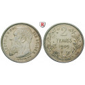 Belgien, Königreich, Leopold II., 2 Francs 1909, ss+