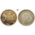 Marokko, Mohammed ben Yussuf, 100 Francs 1950/51 (1370 AH), st