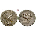 Römische Republik, M. Sergius Silus, Denar 116-115 v.Chr., vz