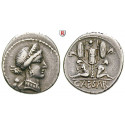 Römische Republik, Caius Iulius Caesar, Denar 46-45 v.Chr., ss+