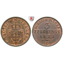 Brandenburg-Preussen, Königreich Preussen, Wilhelm I., 3 Pfennig 1872, f.st