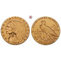USA, 2 1/2 Dollars 1914, 3,76 g fein, ss+
