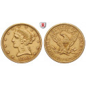 USA, 5 Dollars 1905, 7,52 g fein, ss