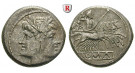Römische Republik, Romano-kampanische Prägungen, Didrachme (Quadrigatus) 225-212 v.Chr., ss-vz