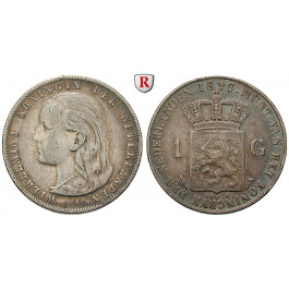 Niederlande, Königreich, Wilhelmina I., Gulden 1897, ss