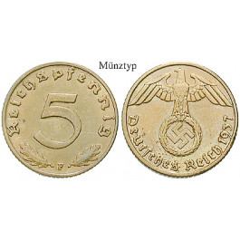Drittes Reich, 5 Reichspfennig 1936, D, ss, J. 363