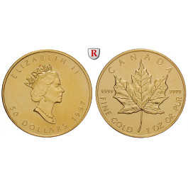 Kanada, Elizabeth II., 50 Dollars seit 1979, 31,1 g fein, st