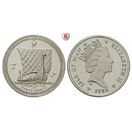 Insel Man, Elizabeth II., 1/10 Noble 1986, 3,11 g fein, st