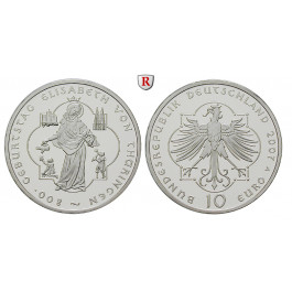 Bundesrepublik Deutschland, 10 Euro 2007, Elisabeth von Thüringen, A, bfr., J. 532