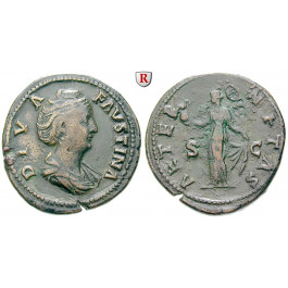 Römische Kaiserzeit, Faustina I., Frau des Antoninus Pius, Sesterz nach 141, f.ss