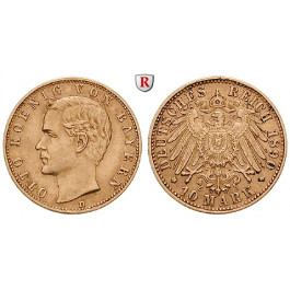 Deutsches Kaiserreich, Bayern, Otto, 10 Mark 1890, D, ss+, J. 199