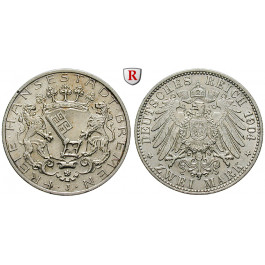 Deutsches Kaiserreich, Bremen, 2 Mark 1904, J, vz+, J. 59