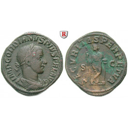 Römische Kaiserzeit, Gordianus III., Sesterz 243-244, ss-vz