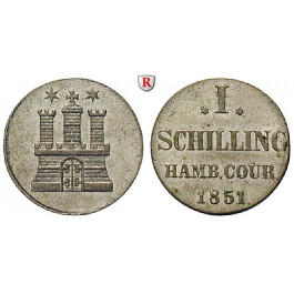 Hamburg, Stadt, Schilling 1851, vz
