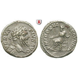 Römische Kaiserzeit, Septimius Severus, Denar 201-210, vz
