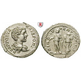 Römische Kaiserzeit, Geta, Caesar, Denar 200-202, vz+