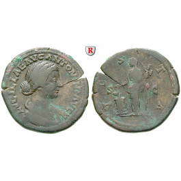 Römische Kaiserzeit, Lucilla, Frau des Lucius Verus, Sesterz nach 164, f.ss