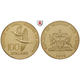Trinidad und Tobago, 100 Dollars 1976, 3,11 g fein, PP