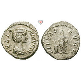Römische Kaiserzeit, Julia Domna, Frau des Septimius Severus, Denar 204, vz/ss