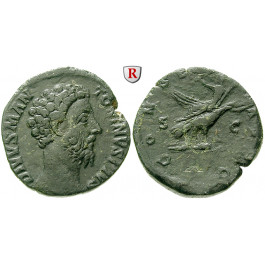 Römische Kaiserzeit, Marcus Aurelius, Sesterz 180, ss+