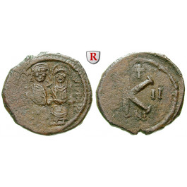 Byzanz, Justin II., Halbfollis (20 Nummi) Jahr 2 = 566-567, ss+/ss