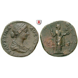 Römische Kaiserzeit, Faustina II., Frau des Marcus Aurelius, Sesterz 161-175, ss