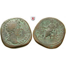Römische Kaiserzeit, Marcus Aurelius, Sesterz 169-170, ss