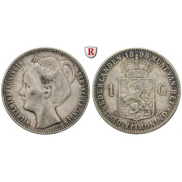 Niederlande, Königreich, Wilhelmina I., Gulden 1898, ss
