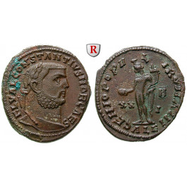 Römische Kaiserzeit, Constantius I., Caesar, Follis 301, vz+/vz