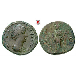 Römische Kaiserzeit, Faustina I., Frau des Antoninus Pius, Sesterz nach 141 n.Chr., ss