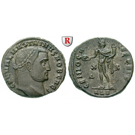 Römische Kaiserzeit, Maximinus II., Caesar, Follis 308, vz-st