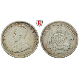 Australien, George V., Shilling 1911, s+