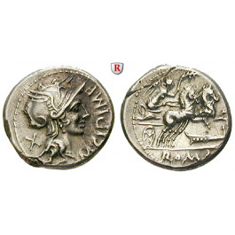 Römische Republik, M. Cipius, Denar 115-114 v.Chr., ss+
