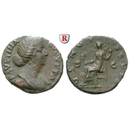 Römische Kaiserzeit, Faustina II., Frau des Marcus Aurelius, As 161-175, ss/f.ss