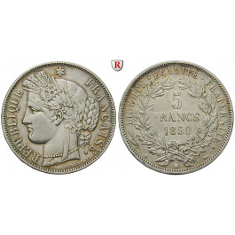 Frankreich, II. Republik, 5 Francs 1850, ss-vz