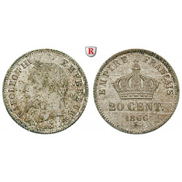 Frankreich, Napoleon III., 20 Centimes 1866, vz
