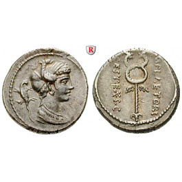 Römische Republik, M. Plaetorius Cestianus, Denar 67 v.Chr., vz-st/vz