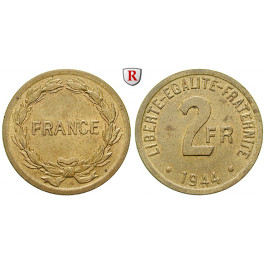 Frankreich, Force Francaises Libres, 2 Francs 1944, vz-st