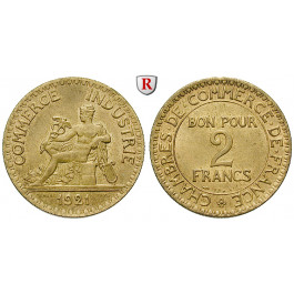 Frankreich, III. Republik, 2 Francs 1921, vz