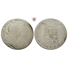 Grossbritannien, William und Mary, Halfcrown 1689, s-ss