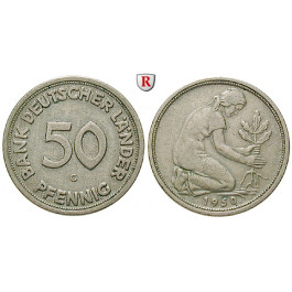 Bundesrepublik Deutschland, 50 Pfennig 1950, G, ss, J. 379