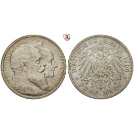 Deutsches Kaiserreich, Baden, Friedrich I., 5 Mark 1906, Goldene Hochzeit, G, vz-st, J. 35