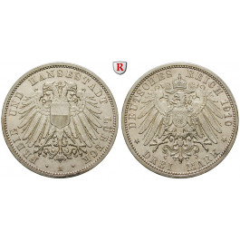 Deutsches Kaiserreich, Lübeck, 3 Mark 1910, A, ss-vz, J. 82