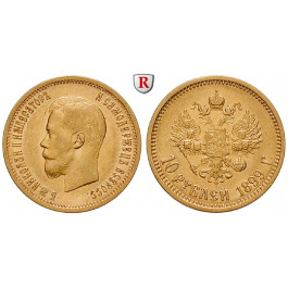 Russland, Nikolaus II., 10 Rubel 1899, 7,74 g fein, f.vz/vz-st