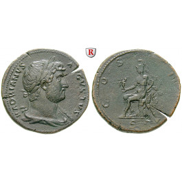 Römische Kaiserzeit, Hadrianus, Sesterz 125-128, vz/ss+