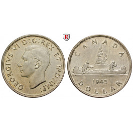 Kanada, George VI., Dollar 1945, f.vz