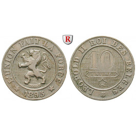 Belgien, Königreich, Leopold II., 10 Centimes 1895, ss