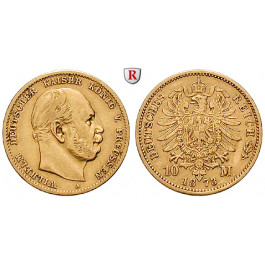 Deutsches Kaiserreich, Preussen, Wilhelm I., 10 Mark 1873, A, ss, J. 242