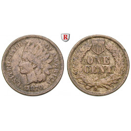 USA, Cent 1870, ss+